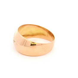 Anillo de Oro Amarillo 18K Bombé con Diamantes