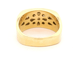 Anillo de Oro Amarillo 18K Sello Rectangular con 6 Diamantes