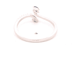 Anillo de Oro Blanco 18K Rodinado Cintillo con Diamantes y Zafiros Marquise