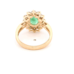 Anillo de Oro Amarillo 14K Halo con Esmeralda y Diamantes