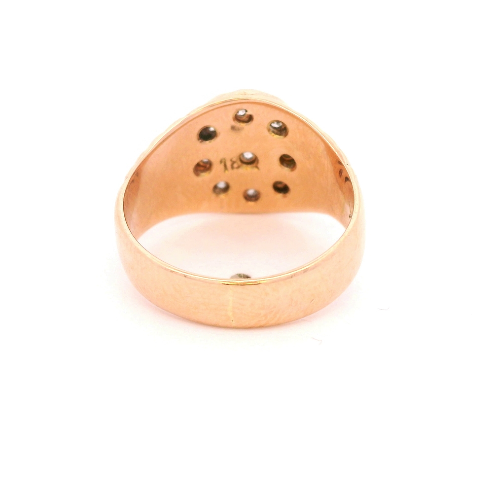 Anillo de Oro Rosado y Blanco 18K Sello Bicolor con Diamantes