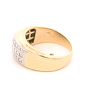 Anillo de Oro Amarillo 14K Sello con 33 Diamantes Corte Princess