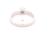 Anillo de Oro Blanco 18K Solitario Pavé Rodinado con Diamante 0,15 ct