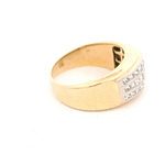 Anillo de Oro Amarillo 14K Sello con 33 Diamantes Corte Princess