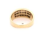 Anillo de Oro Amarillo 14K Sello con 33 Diamantes Corte Princess