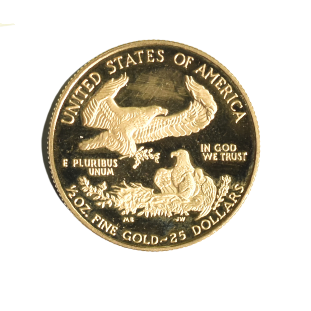 Moneda de Oro 1/2 Oz American Gold Eagle 25 Dólares Estados Unidos 1997
