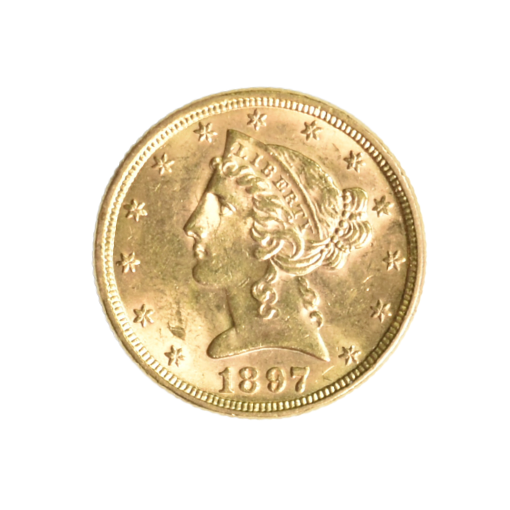 Moneda de Oro 5 Dólares Estados Unidos 1897 (Half Eagle Liberty Head)