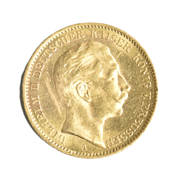 Moneda de Oro Alemania 20 Mark 1910 Guillermo II (Wilhelm II) – Oro 900