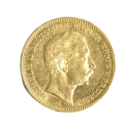 Moneda de Oro 20 Mark Alemania 1898 Wilhelm II 
