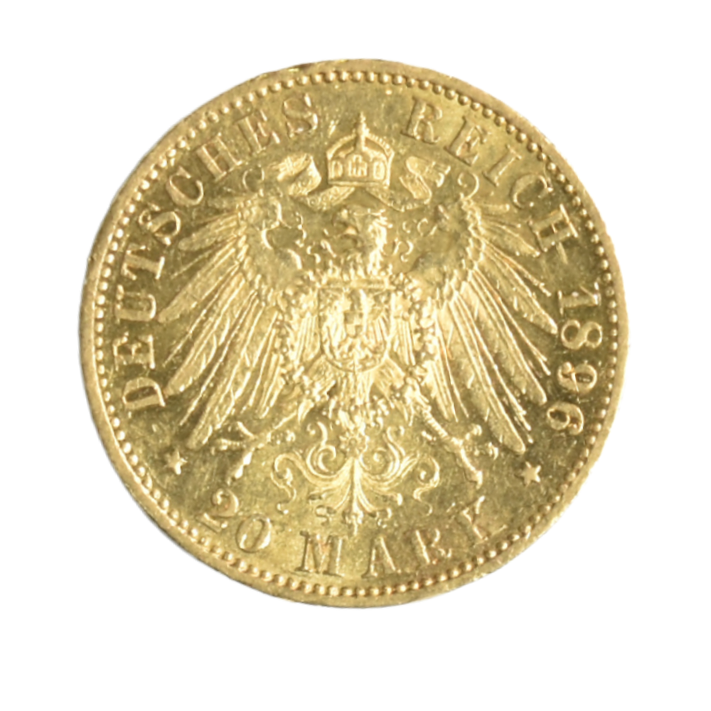 Moneda de Oro 20 Mark Alemania 1898 A Wilhelm II | Oro 900