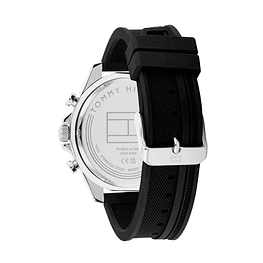 Reloj Tommy Hilfiger Clark 1792082 Hombre Negro con Correa de Silicona