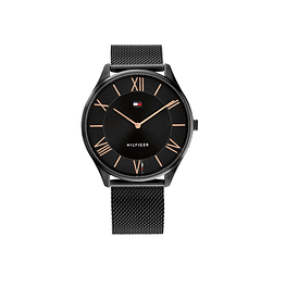 Reloj Tommy Hilfiger Becker 1710513 Hombre Negro con Malla de Acero
