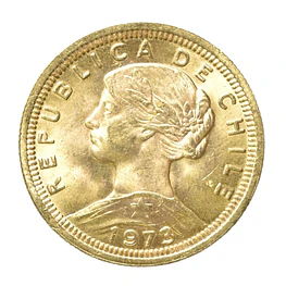 Moneda De Oro 21K 100 Pesos Chile Año 1973
