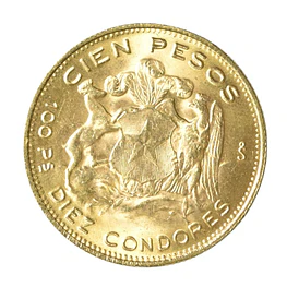 Moneda De Oro 21K 100 Pesos Chile Año 1970