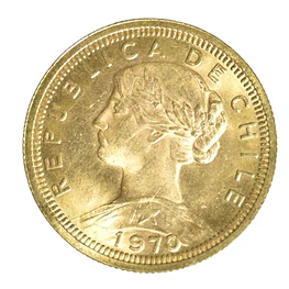 Moneda De Oro 21K 100 Pesos Chile Año 1970