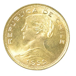 Moneda De Oro 21K 100 Pesos Chile Año 1955