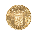 Moneda de Oro Países Bajos 10 Gulden 1932 Reina Wilhelmina (Oro 900)