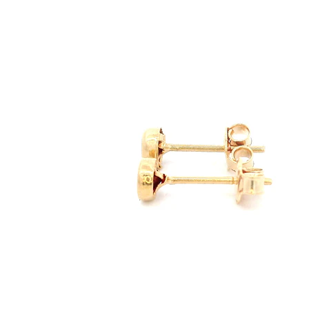 Aros De Oro Amarillo 18K Punto De Luz Fucsia