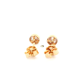 Aros De Oro Amarillo 18K Punto De Luz Incolora