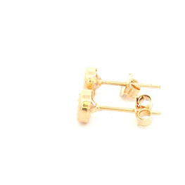 Aros De Oro Amarillo 18K Punto De Luz Incolora