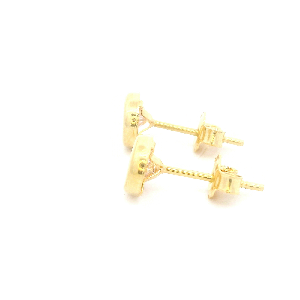 Aros De Oro Amarillo 18K Punto De Luz Incolora