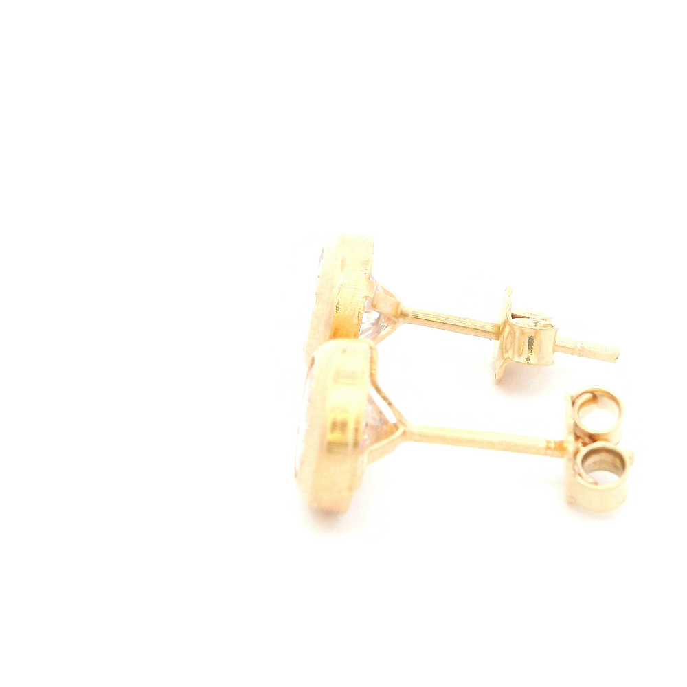 Aros De Oro Amarillo 18K Punto De Luz Incolora