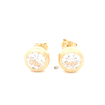 Aros De Oro Amarillo 18K Punto De Luz Incolora