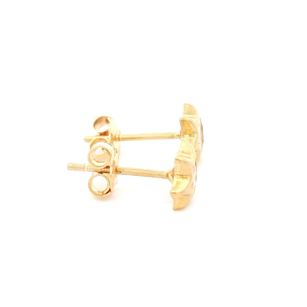 Aros De Oro Amarillo 18K Estrella Incolora