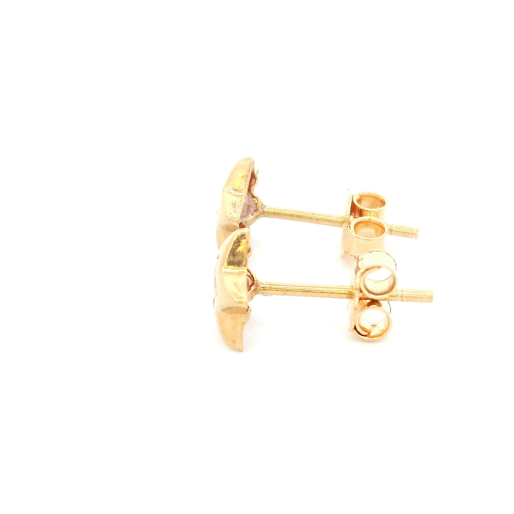 Aros De Oro Amarillo 18K Estrella Incolora