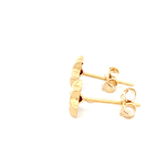 Aros De Oro Amarillo 18K Estrella Fucsia