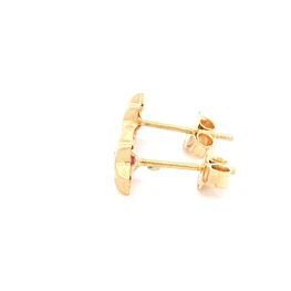 Aros De Oro Amarillo 18K Estrella Rosada