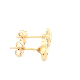 Aros De Oro Amarillo 18K Corazón Incolora