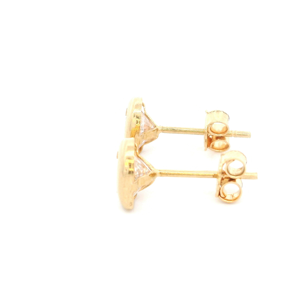 Aros De Oro Amarillo 18K Corazón Incolora