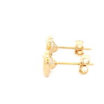 Aros De Oro Amarillo 18K Corazón Incolora