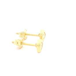 Aros De Oro Amarillo 18K Corazón Incolora