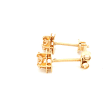 Aros De Oro Amarillo 18K Chatón Cuadrado Incolora