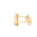 Aros De Oro Amarillo 18K Chaton Cuadrado Incolora