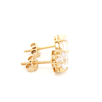 Aros De Oro Amarillo 18K Chatón Circular Incolora