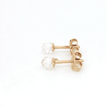 Aros De Oro Amarillo 18K Casquillo Incolora