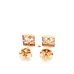 Aros De Oro Amarillo 18K Cuadrado Incolora