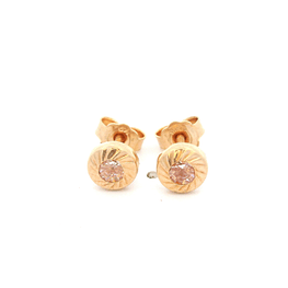 Aros De Oro Amarillo 18K Punto De Luz Tallado Incolora