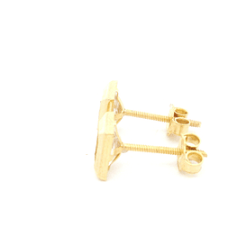 Aros De Oro Amarillo 18K Rectangular Incolora