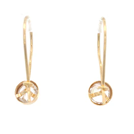 Aros De Oro Amarillo 18K Punto De Luz Incolora