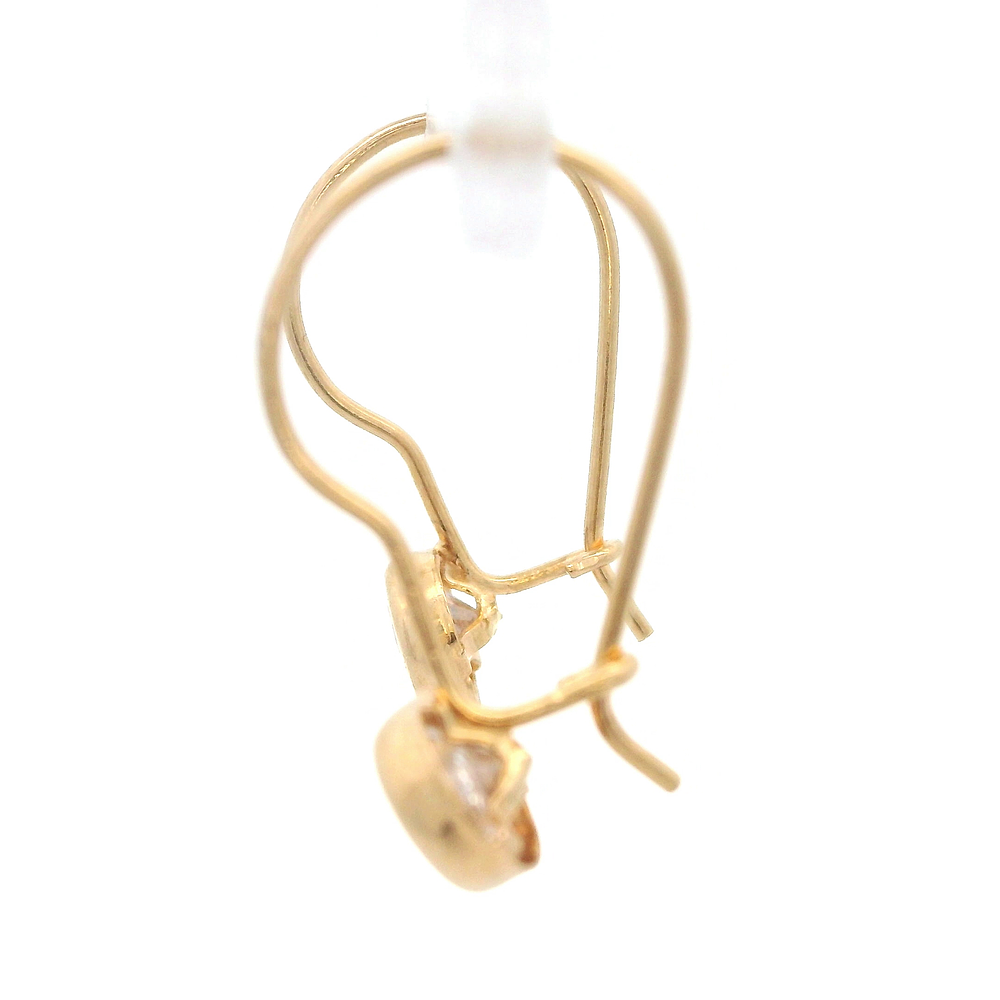 Aros De Oro Amarillo 18K Punto De Luz Incolora