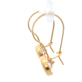 Aros De Oro Amarillo 18K Punto De Luz Incolora