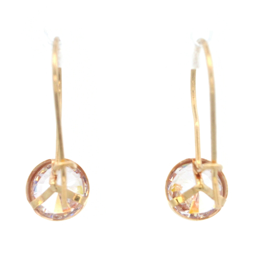 Aros De Oro Amarillo 18K Punto De Luz Incolora