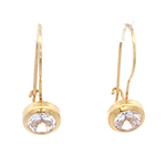 Aros De Oro Amarillo 18K Punto De Luz Incolora