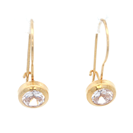 Aros De Oro Amarillo 18K Punto De Luz Incolora