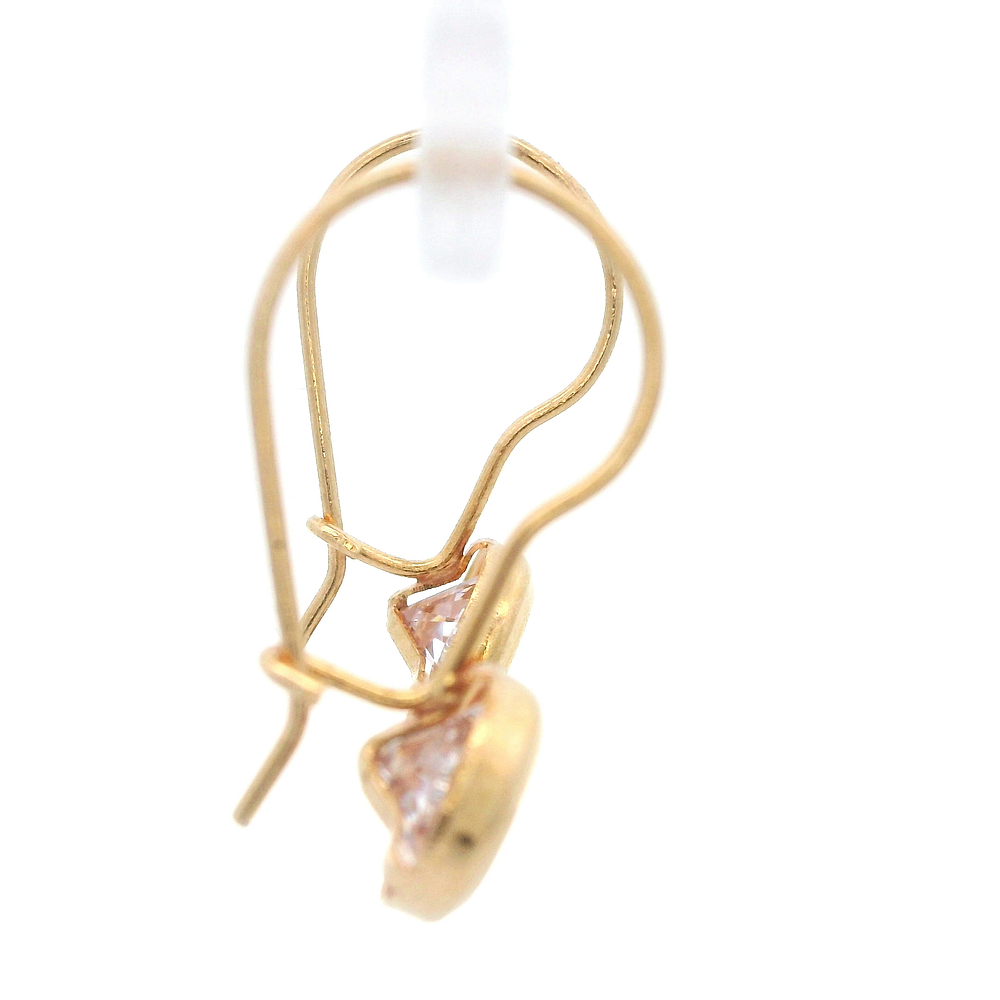 Aros De Oro Amarillo 18K Punto De Luz Incolora