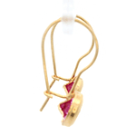 Aros De Oro Amarillo 18K Punto De Luz Rosada